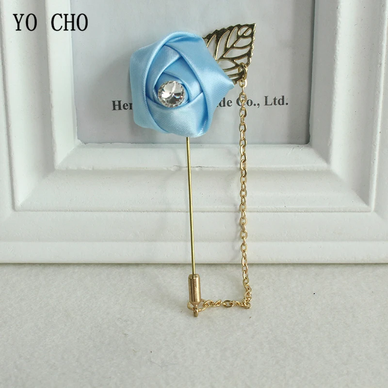 YO CHO – lot de 2 pièces de Corsage et boutonnières de mariage pour hommes, épingle de marié, en soie, Rose, fournitures pour planificateur de mariage, vente en gros