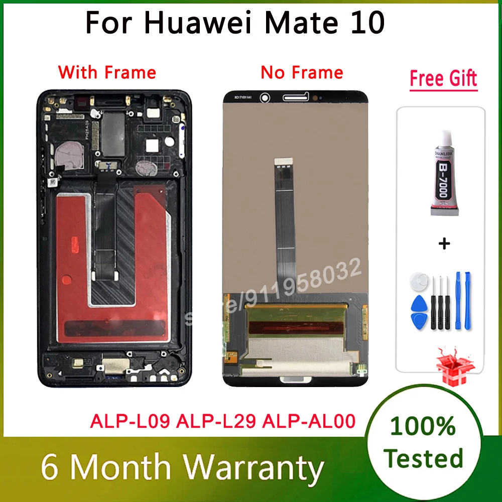 

Screens for Huawei Mate10 LCD Touch Digitizer Assembly with Fingerprint For Mate10 ALP-L09 ALP-L29 ALP-AL00 Display with Frame