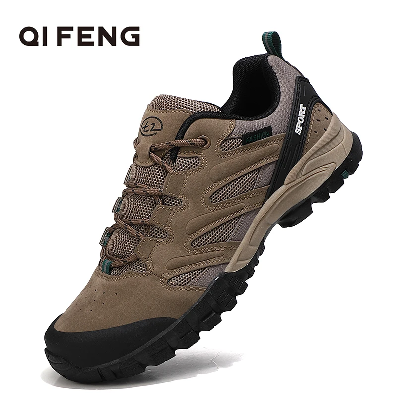 Autumn Winter Men Outdoor Sports Hiking Shoes Comfortable Mesh Sneakers Walking Footwear Tactical Athletic Shoes Black Combat