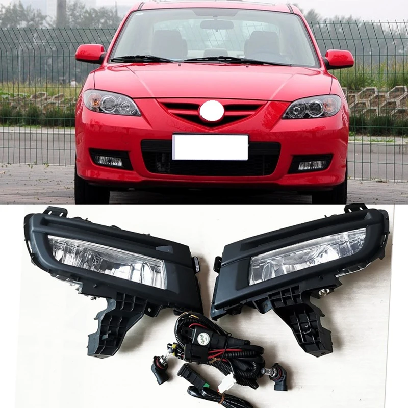 Yasong  For Mazda 3 M3 2009 2010 2011 2012 Front Bumper Fog Light Fog Lmp DRL Running Light Day Lamp with Wire Harness