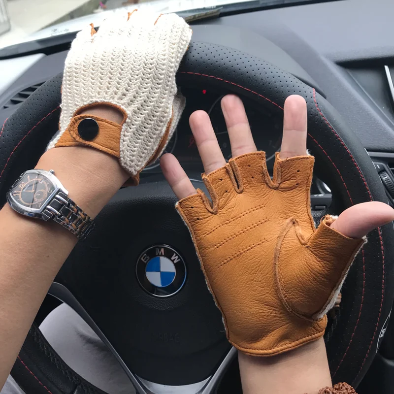 2024 New Men genuine leather gloves male sheepskin machinist gloves leather driving gloves men leather driver gloves