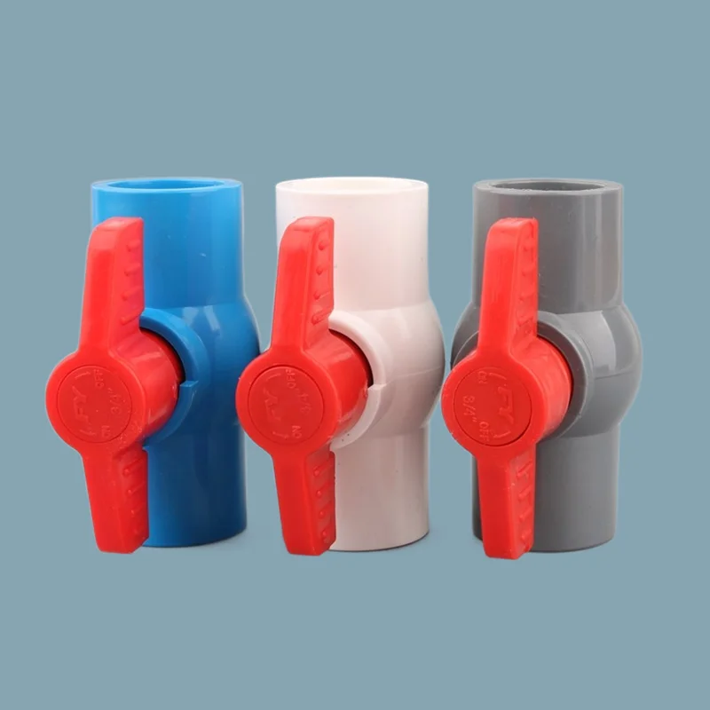 

1pc 20/25/32/40/50mm PVC Ball Valve Connector Water Pipe Fittings For Garden Irrigation Aquarium Fish Tank Adapter