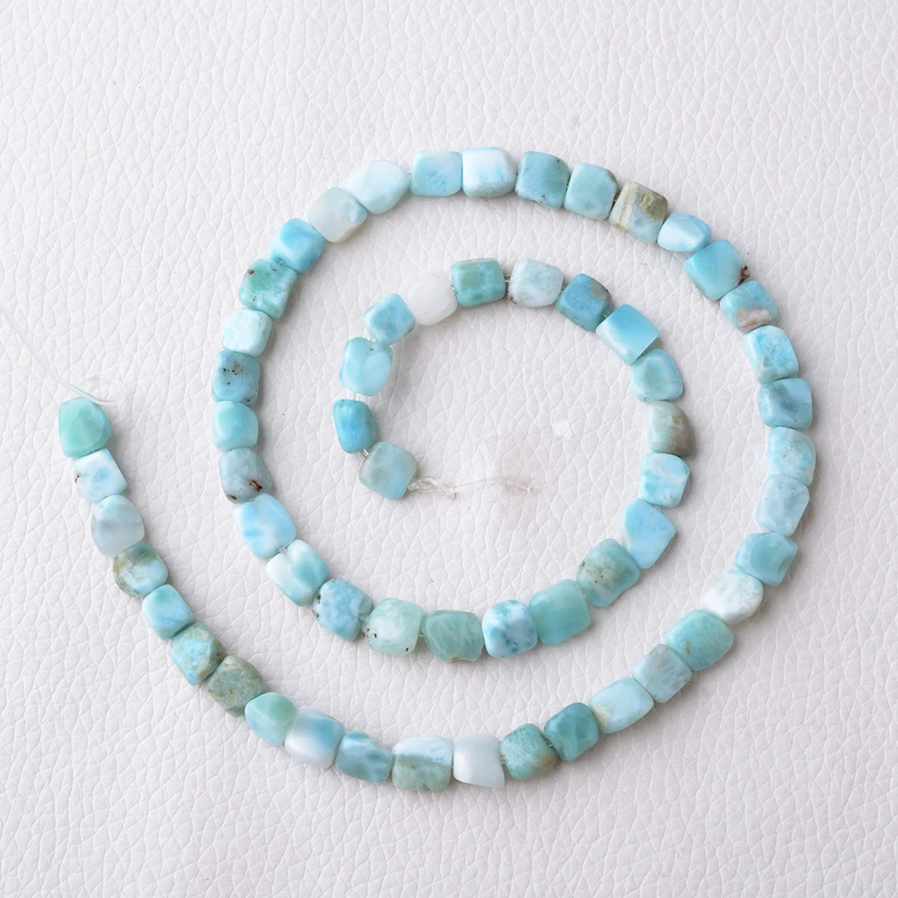 

5-6mm Natural Larimar Nugget Stone Beads 15" Strands