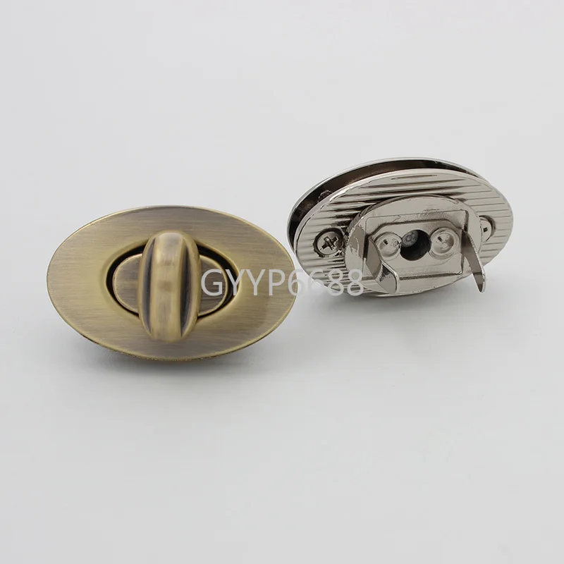 1-5sets 4 colors 37x23mm metal egg shaped handbag clasp turn lock women bag durable buckle twist lock purse parts