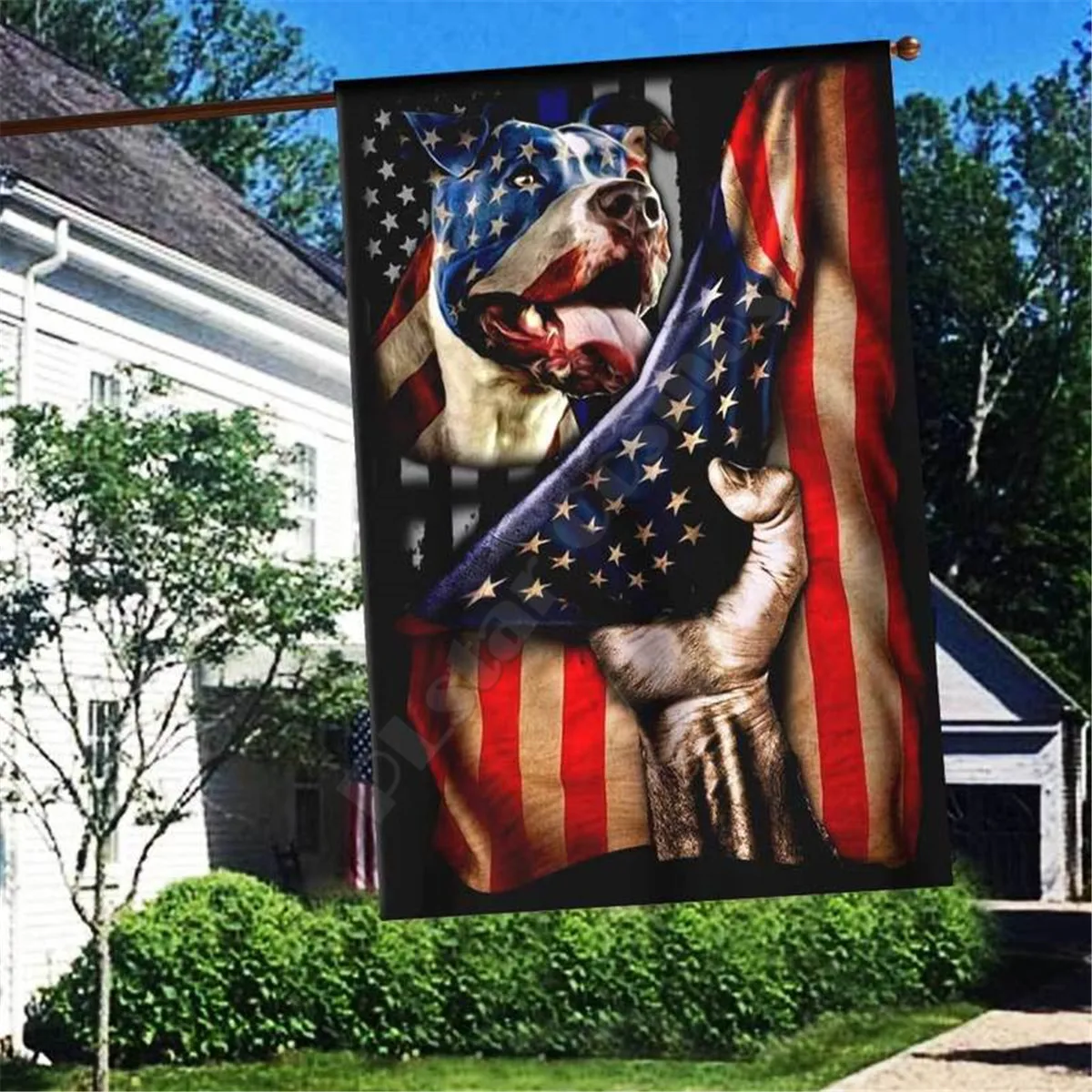 Pitbull Flag 3D Full Printing Thermal Transfer Garden Flags Hanging House Decoration Double-sided Printing