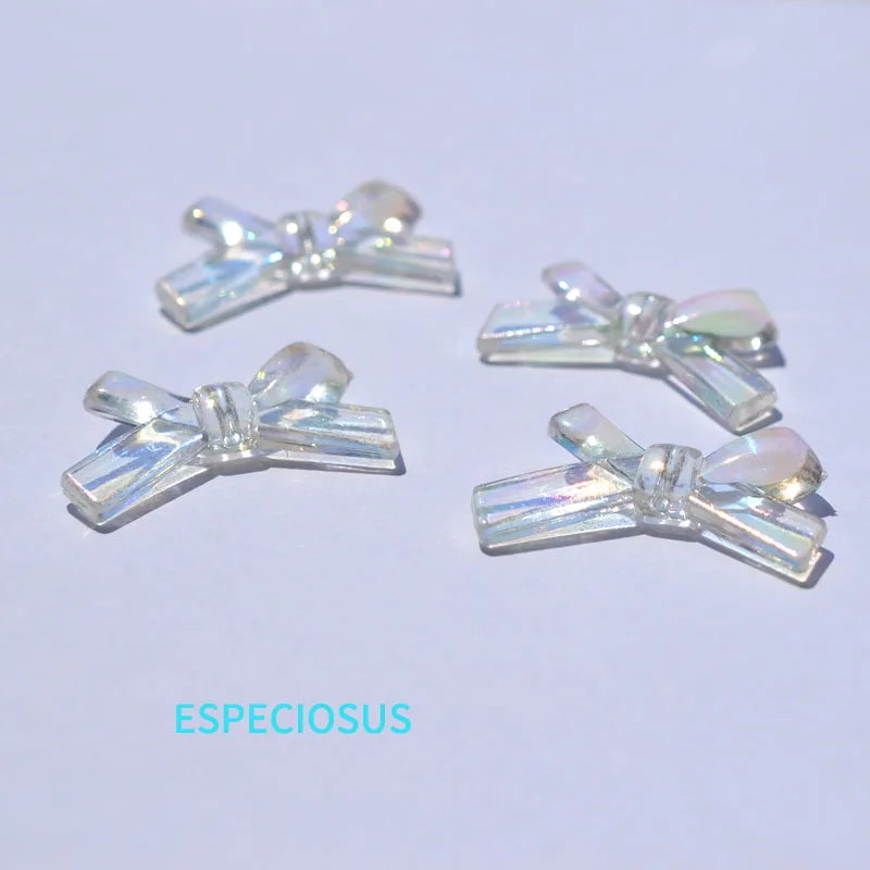 DIY Necklace Department Cartoon Bow Charms Multi Color Plated Bowknot Pendants Big Acrylic beads 34*19MM Jewelry Making Findings