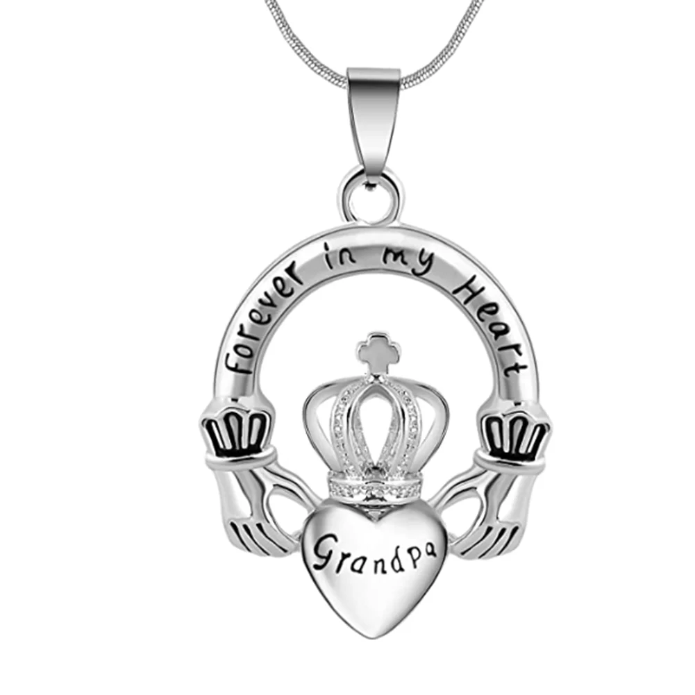 

Forever in My Heart Crown Ash Urn Memorial Pendant Necklace Cremation Jewelry