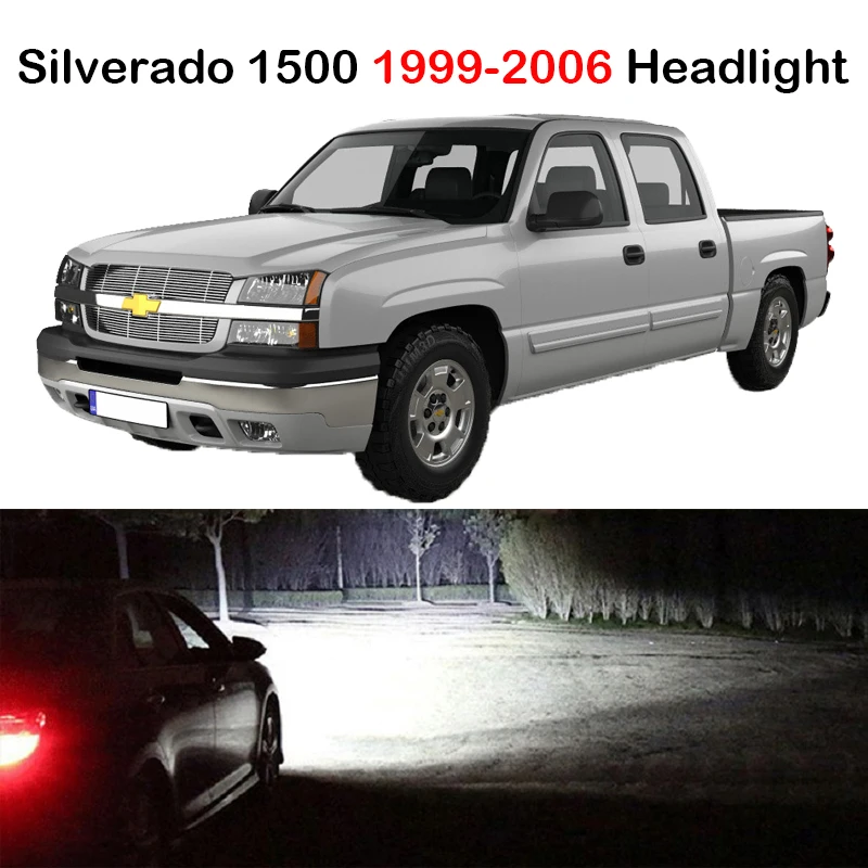 Xlights Auto Lampen Voor 1999 2000 2001 2002 2003 2004 2005 2006 Chevy Chevrolet Silverado 1500 LED Koplampen Lamp Lage Grootlicht Canbus 12 V 6000 K Lamp Koplamp Accessoires