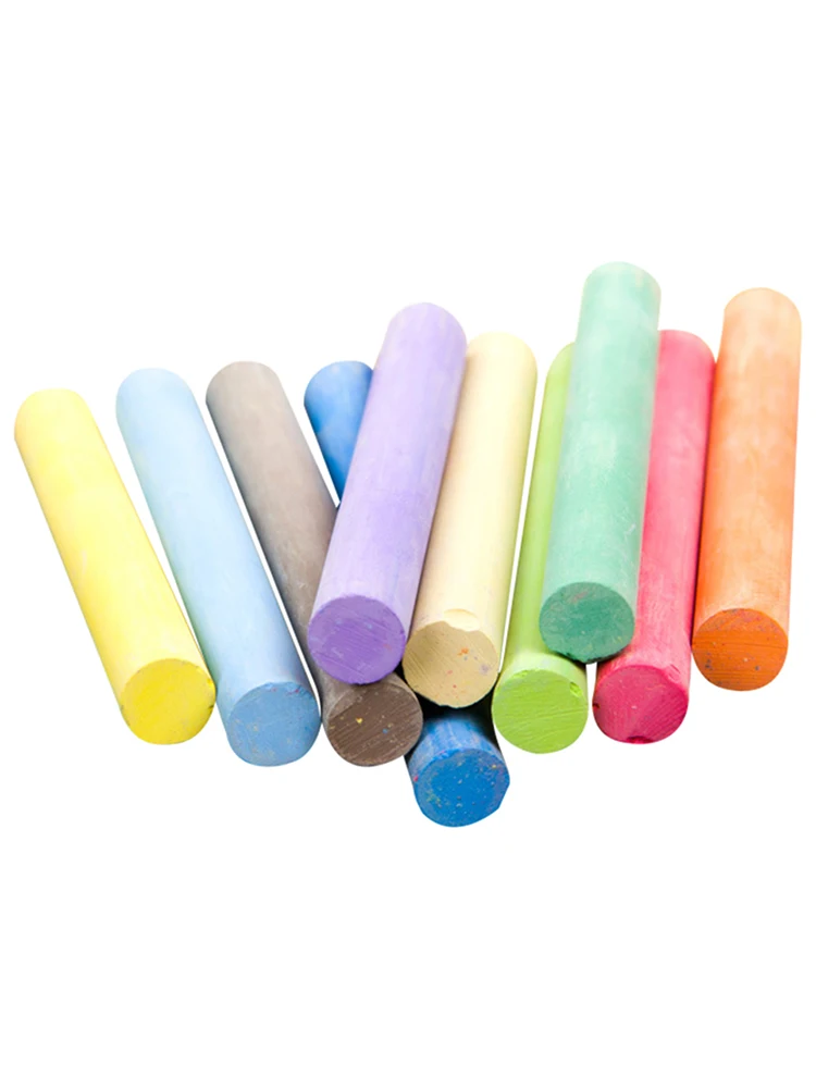 10PCS Blackboard Colorful Chalk Set Bright Colors Doodle Drawing Dustless Sidewalk Chalk For Children Teacher Supplies Adorable