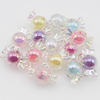 CHONGAI 25Pcs Acrylic Lovely Candy Beads Rainbow AB Spring Color Beads For Jewelry Making DIY Necklace Crafts Beads Accessories