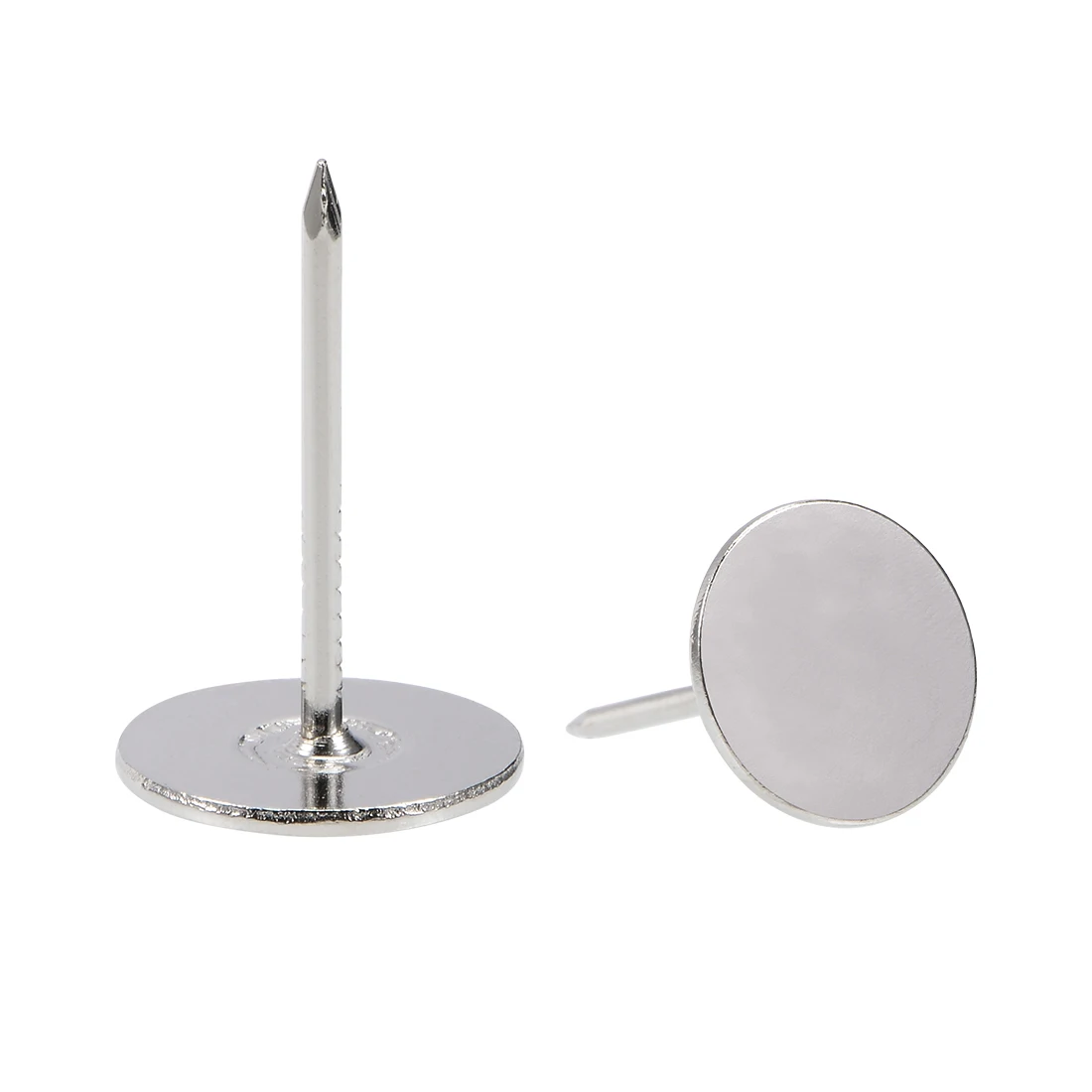 uxcell 20/40/60/80/100/150/200szt Gwoździe do tapicerki Gwoździe 16x20/16x25/19x23mm Gwoździe meblowe z płaską główką Srebrny odcień