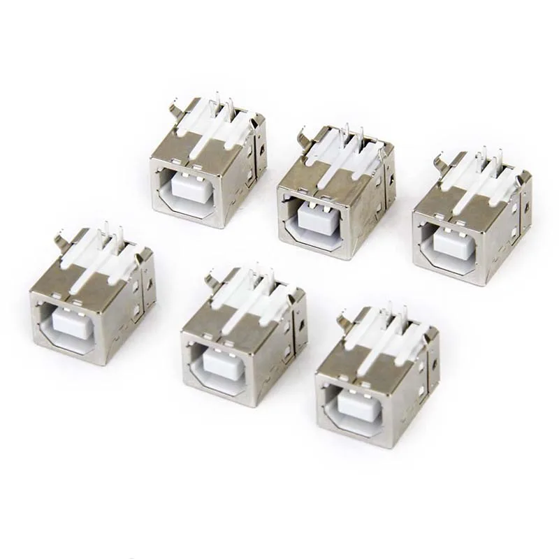 RISE-Lot of 6pcs Replacement USB Connector socket Type B Female Right Angle