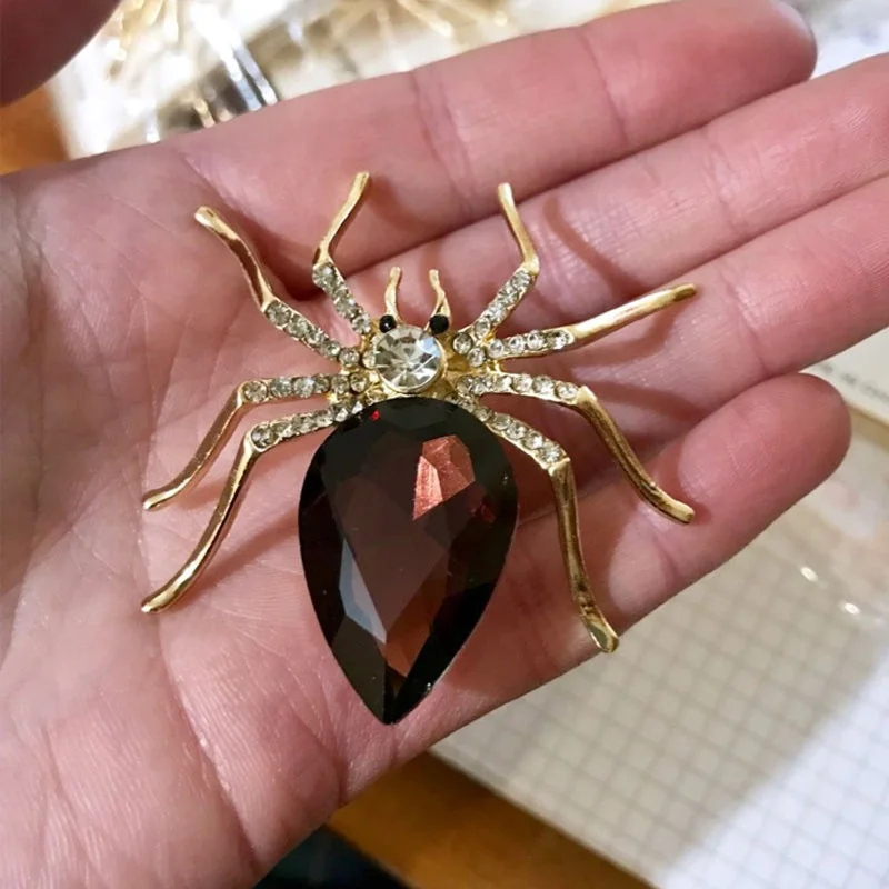 Statement Crystal Spider Brooches for Women Rhinestone Insect Pins & Brooches Wedding Brooch Elegant Accessories