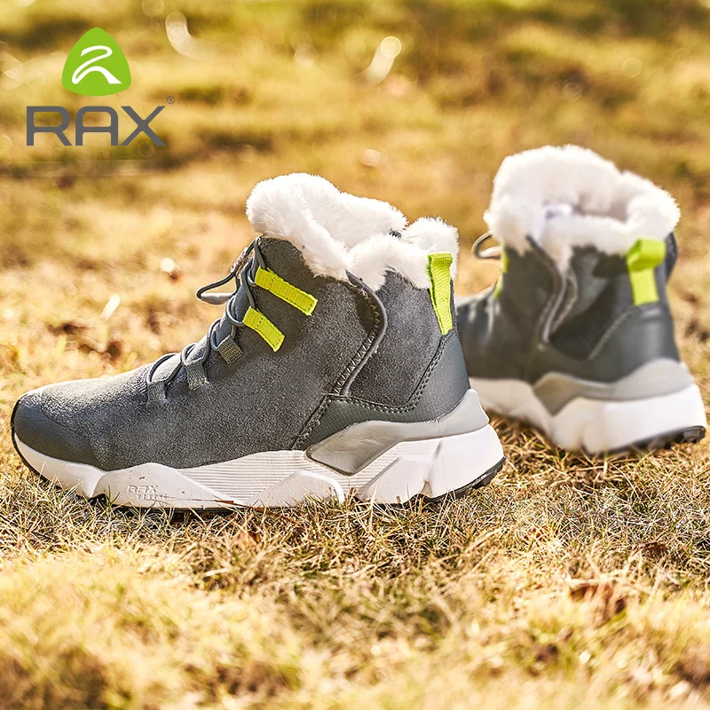 

Rax-Warm Snow Boots Men Women Fleece Hiking Footwear Outdoor Sports Mountain Shoes Snowproof Walking Boots