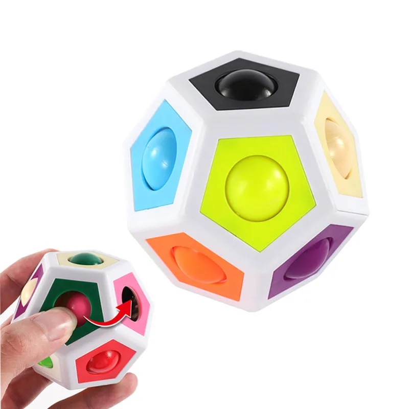 Magic cube Polygon Rainbow Ball Magic Ball fidget toys Polyhedron Football  Educational Decompression Toy Fidget  Stress Relief