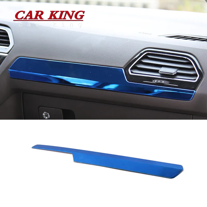 For VW Tiguan MK2 2017 2018 2019 2020 Interior Center Console Decorative Strip Panel Cover Trim Stainless steel Accessories 1pcs