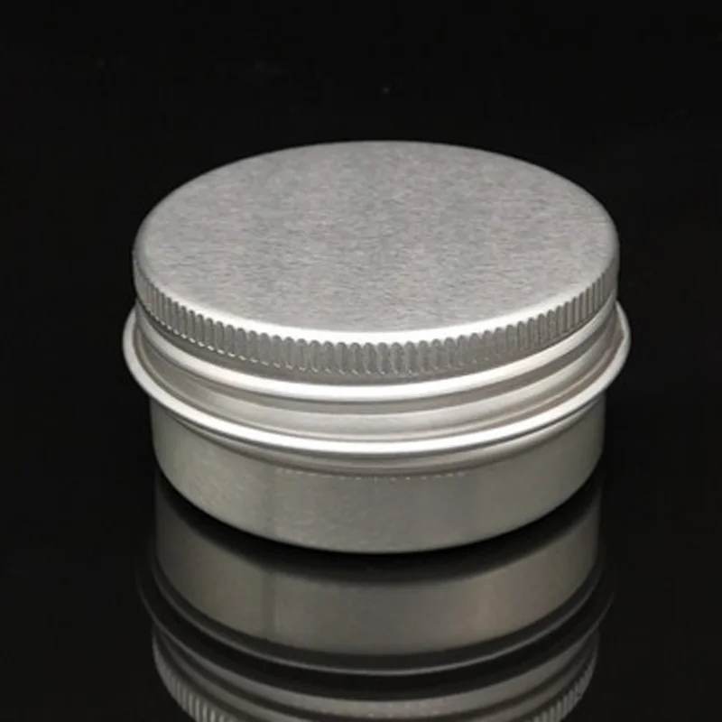 30/50/100 قطعة/الوحدة الألومنيوم جرة 30 جرام ، جرة كريم معدنية ، 30 مللي الفضة الألومنيوم القصدير ، المعادن الخيوط حاوية مستحضرات التجميل حجم 47*24 مللي متر