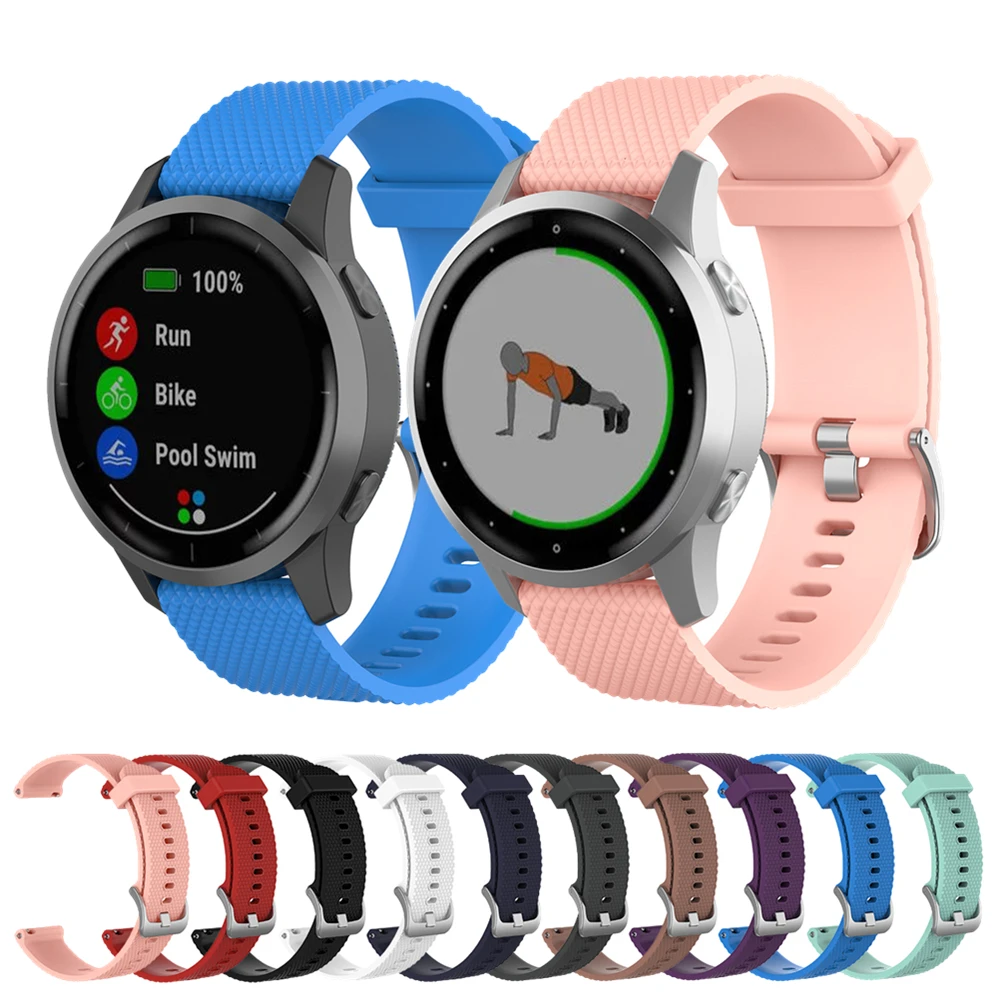 Untuk Garmin Venu 2 2S Gelang Jam Gelang Silikon untuk Garmin Vivoactive 4S 4 3 Venu Forerunner 158 245 245M 645 55 Tali Pergelangan Tangan