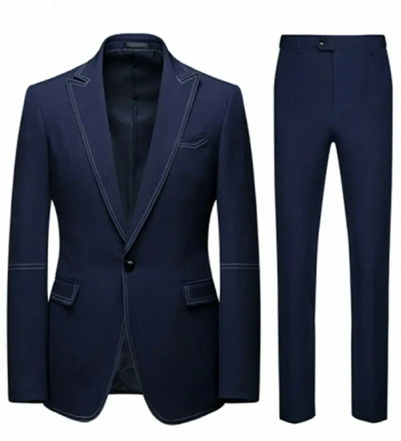 Business Men Suits Tailor-Made 2 Pieces Men‘s Denim Blazer Classic Suit Jacket Formal Jacket Slim Fit Jeans Blazers