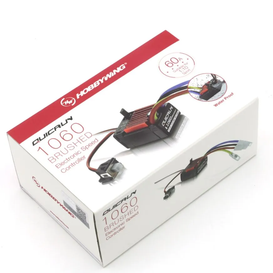 Original HobbyWing QuicRun 1060 60A Brushed Electronic Speed Controller ESC For 1:10 RC Car Waterproof For RC Car