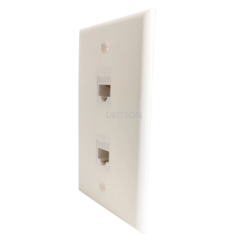 2 Ports CAT6 RJ45 US Wall Plate Female Lan Plug For Internet Patch Cord North America Network Socket