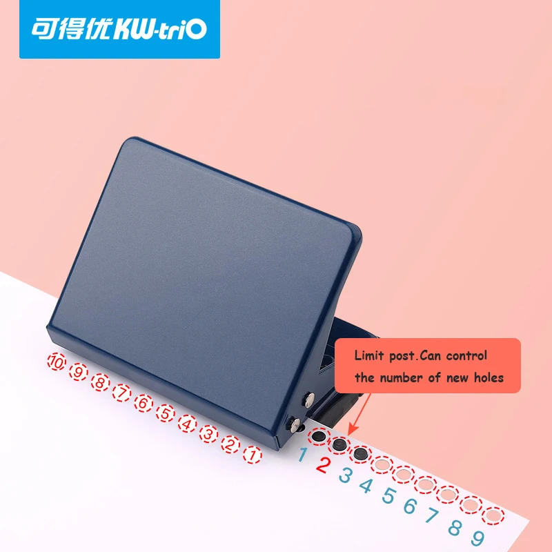 White KW-trio Multi-hole Puncher Loose-leaf Punch 26 Holes B5 Student Stationery Binding 30 Holes A4 Binding Ring Hole Puncher