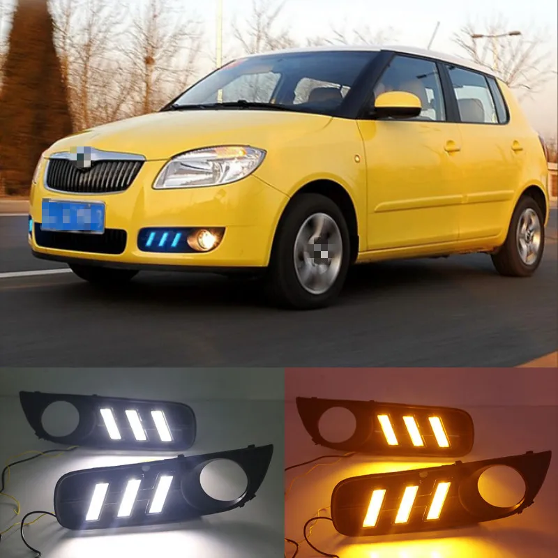 

For Skoda Superb 2008-2011,Super Brightness Waterproof ABS Car DRL 12V LED Daytime Running Light With Fog Lamp Cover