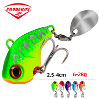 1pc Metal VIB Blade Lure 6g 15g 28g 3D Eyes Pencil Spoon Spinner Balancer Fishing Lure Hard Bait Fishing Tackle with Hook