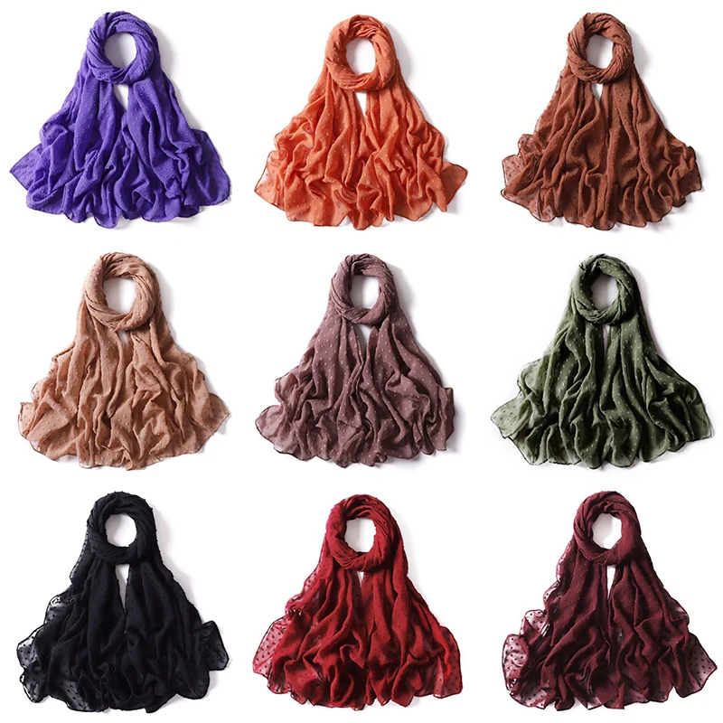 Mode Schal Solide Muslimischen frauen Hijab Schals Chiffon Haar Ball Turban Damen Hijabs Für Kopf Weibliche Lange Wraps Kopftuch