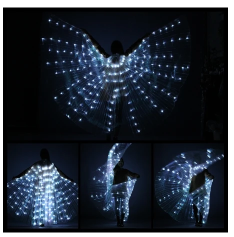 Women belly dance lamp-props open 360 degrees LED Shining wings girls wings angle of opening dancer props wings stick