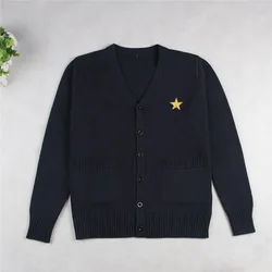 School JK Uniform Sweater Coat Anime Cosplay Costumes Cardigan Outerwear Sweater Navy Blue Long-sleeved Knitting Coat For Girls