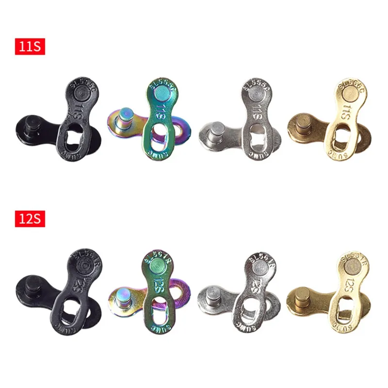 2 Pairs Bicycle Chain Link Connector Lock Set MTB Road Bike Chain Quick Release Buckle for 6/7/8/9/10/11 Speed