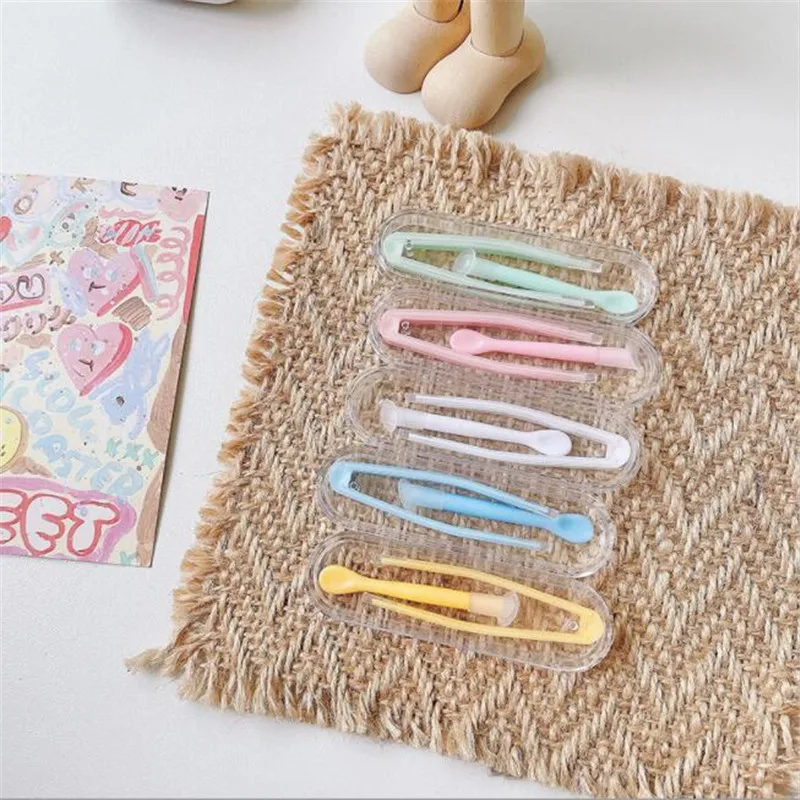 5 مجموعة جديدة من ملاقط العدسات اللاصقة متعددة الألوان وعصا الشفط لأداة المشابك الخاصة ومزيل إدخال العدسات اللاصقة