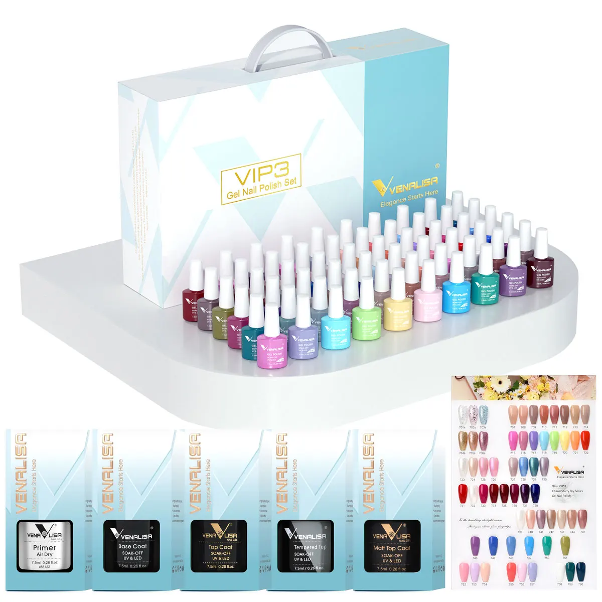 

Venalisa Color Gel Nail Polish VIP Kit Full Cover Enamel For Nail Manicure Glitter Sparkle UV Gel Soak Off Nail Gel Polish 7.5ml