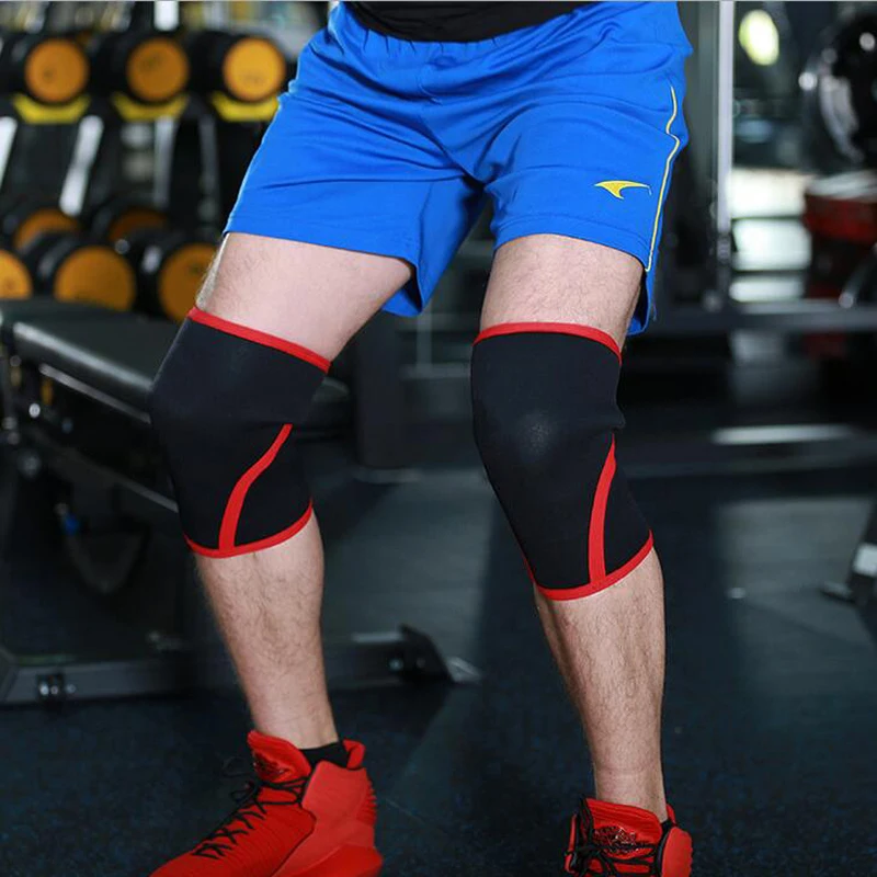 7mm Neoprene Weightlifting Sport Knee Pads Compression Powerlifting Squat Gym Training Knee Support Protector Basketball Kneepad