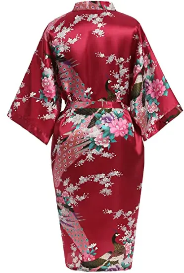 Batas de rayón para mujer, ropa de dormir con flores para el hogar, lencería íntima, Kimono informal, bata de baño, vestido de noche Sexy para mujer de gran tamaño 3XL