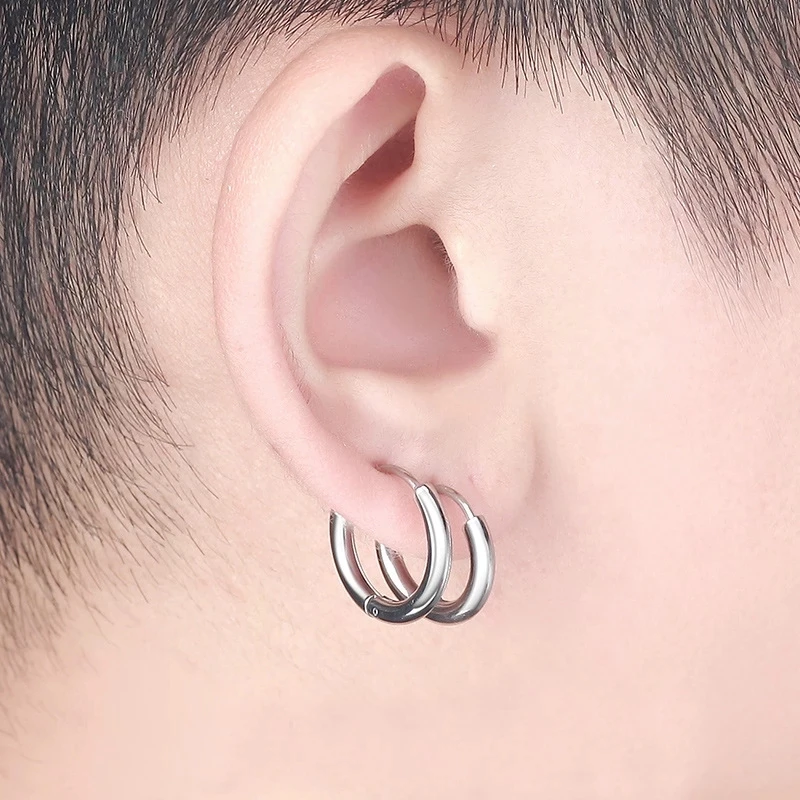 Newest 1 Pair Stainless Steel Cross Pendant Dangle Long Tassel Unisex Hoop Earrings Men/Women Punk Gothic Jewelry Best Gifts