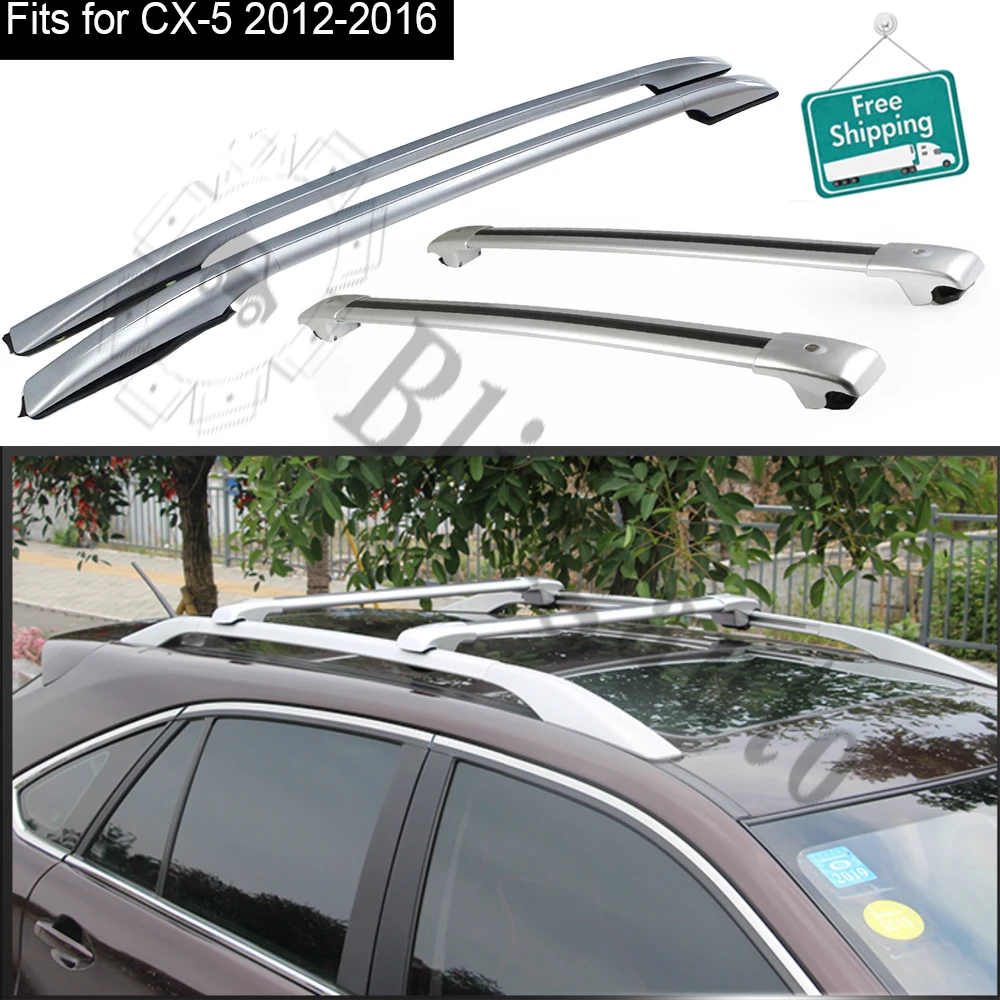 Roof rack and cross bar 4PCS fits for -Mazda CX-5 2012-2016 aluminum carrier all racks silver baggage rails