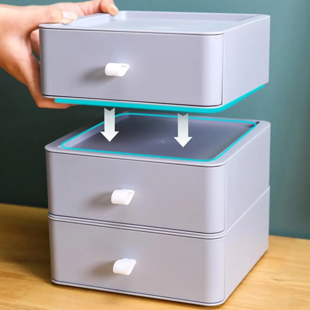 Multifunction Storage Box Large Capacity Plastic Cosmetic Storage Drawer Organizers Supplies for Home