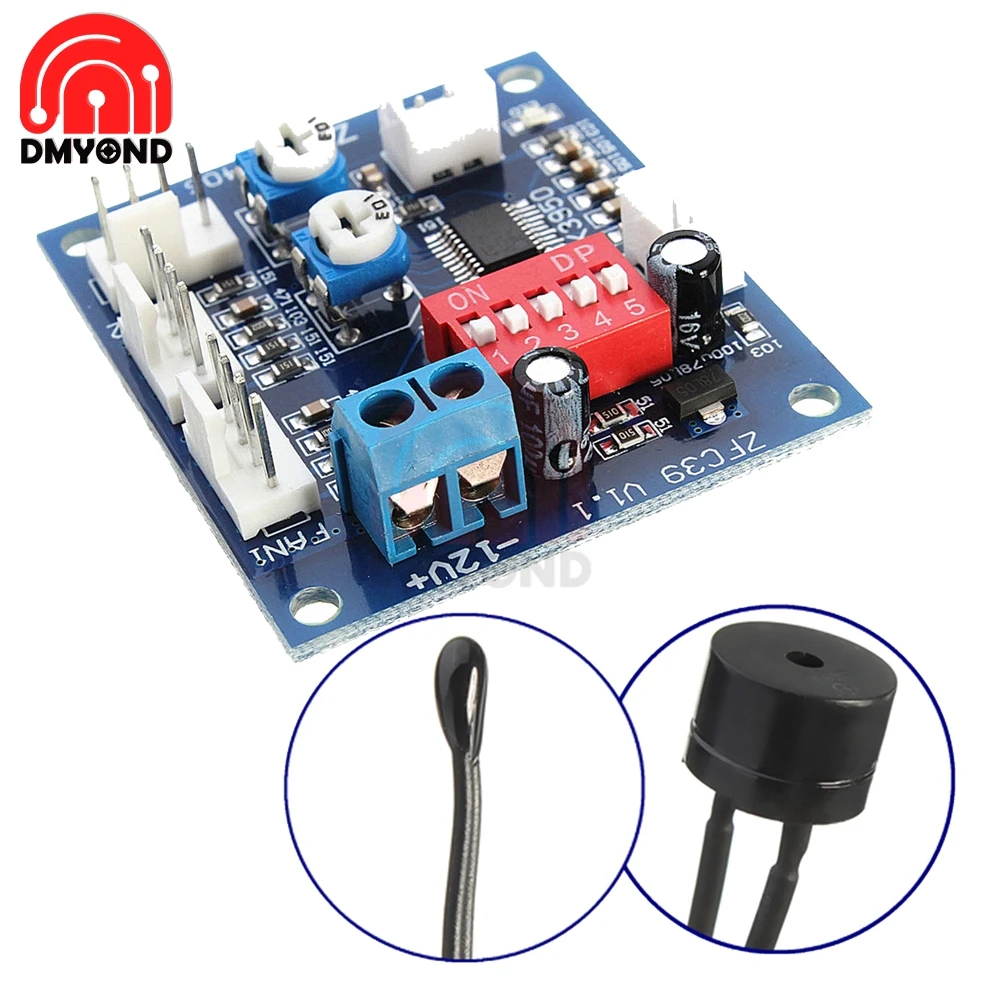 DC 12V 4 Wire High-Temp Fan Temperature Control Speed Controller CPU Module Temperature Alarm PWM PC CPU Thermostat Thermistor