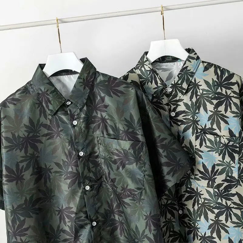 2020 Summer High Quality Mens Hawaiian Shirt Retro Printed Short Sleeve Big Us Size Hawaii Flower Men Beach Floral Shirts M-3XL