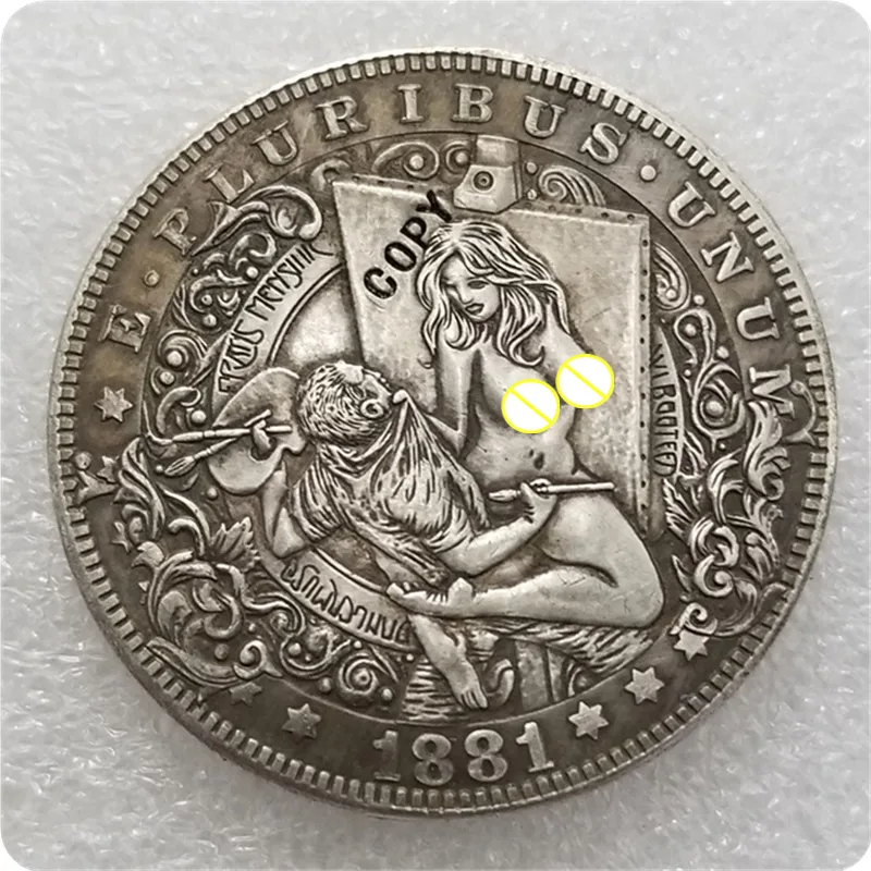 Type #31_Hobo Nickel Coin 1881-CC Morgan Dollar COPY COINS-replica commemorative coins