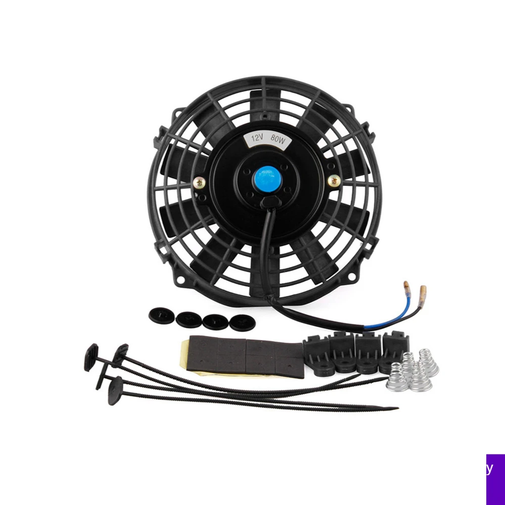 7 12 14 inch 12V Universal Car Slim Push Pull Electric Engine Cooling Fan with Mounting Kit radiator fan Car Motor Accessories