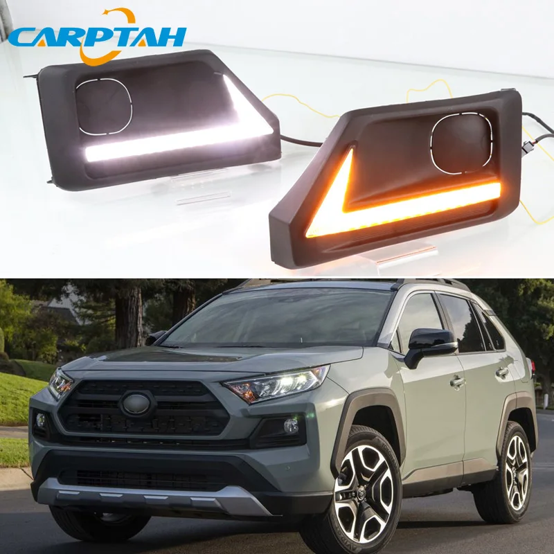 

12V Car LED Daylihgts DRL For Toyota RAV4 Adventur Trail Sport 2019 2020 Daytime Running Lights Day Driving Headlamp