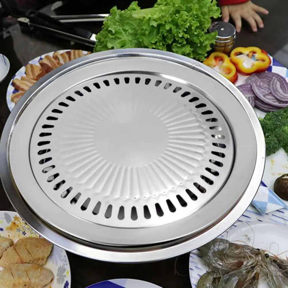 Smokeless Barbecue Grill Pan Gas Household Non-Stick Gas Stove Plate Electric Stove Baking Tray BBQ Grill Barbecue Tool Outdoor