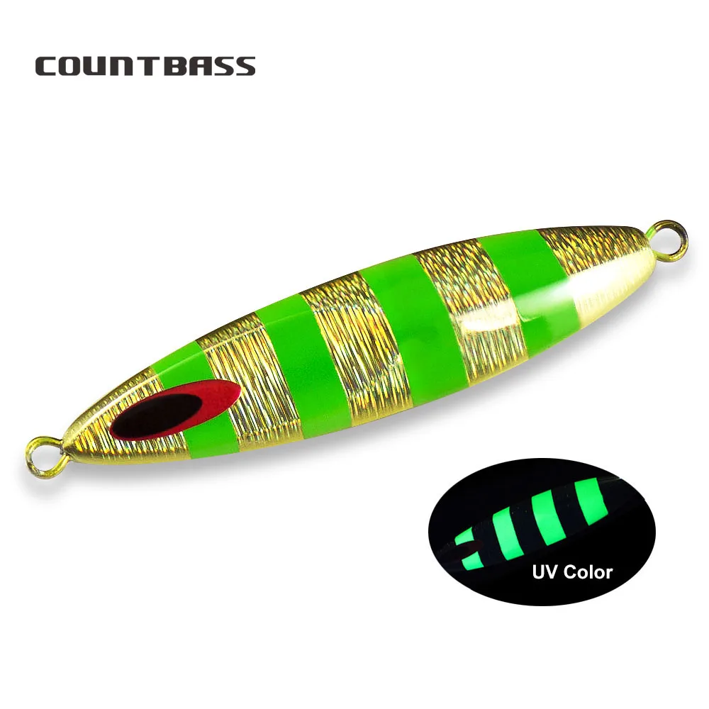 

Countbass Jigging Lures, Willow Slow Jigs, Saltwater Metal Jigging Lures UV Colors available 80g 2.8oz