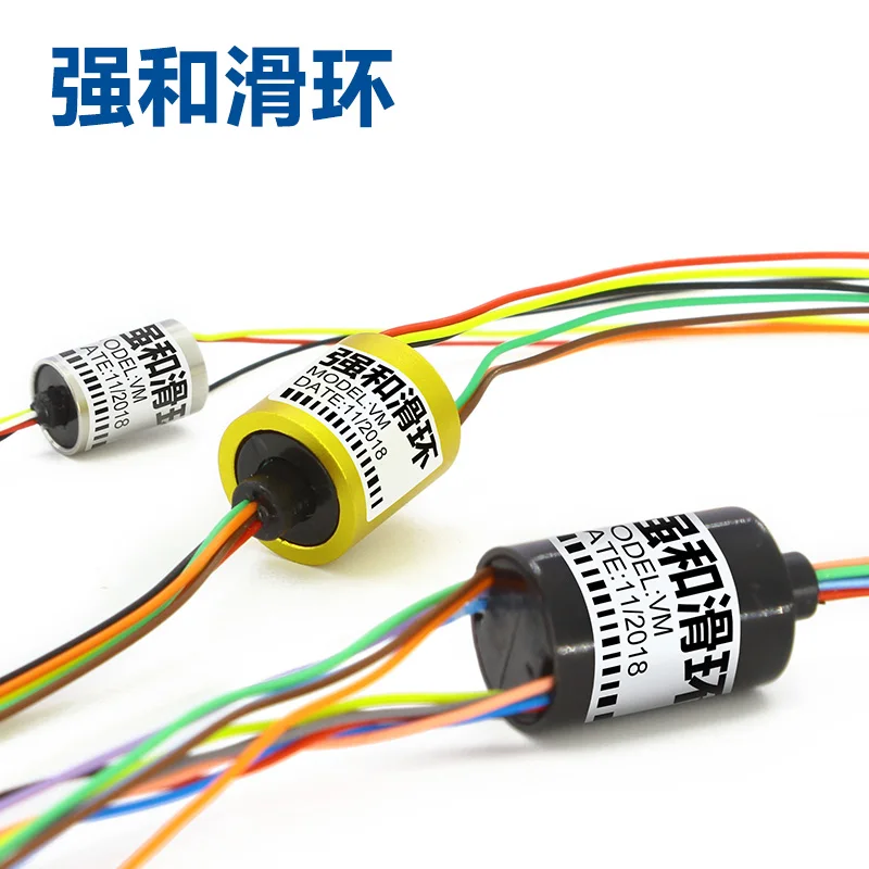 Anillo deslizante conductor giratorio en miniatura, 2, 4, 6, 8, 10, 12 y 24 vías, tipo de tapa, anillo deslizante eléctrico