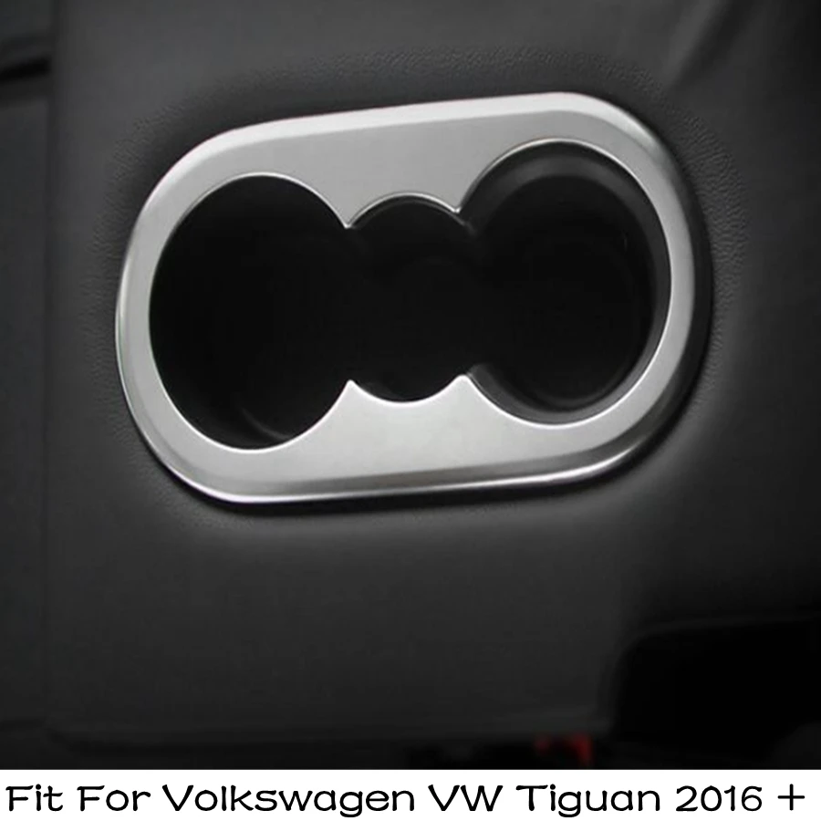 

Rear Seat Water Cup Bottle Holder Frame Decoration Cover Trim Fit For Volkswagen VW Tiguan 2016 - 2023 Car Interior Accessories