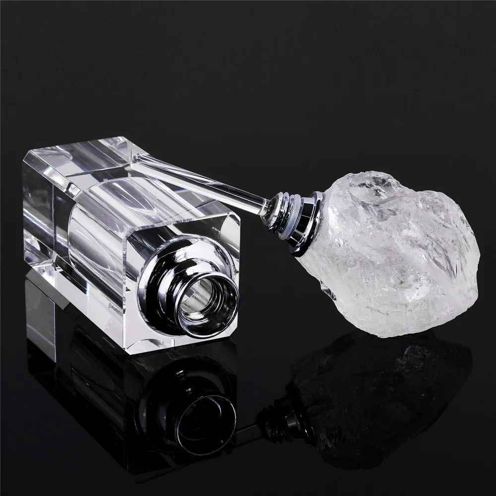 1pcs Natural Crystal White Quartz Perfume Essential Oil Smear Bottle With Natural Stone Home Decor