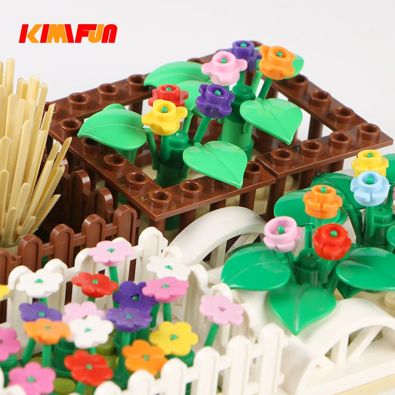 Moc Plant Grass Vegetables Building Blocks City Crops Radish Street View Garden DIY Bricks Parts Flower Set Meal
